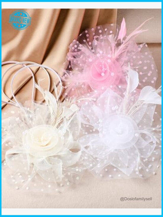 5 Pc Derby Fascinator Hat Set with Pearl Necklace Bracelet Gloves Socks main image 6